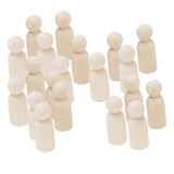 Maxbell 40Pcs/Set 43mm 65mm Male Wooden Peg Dolls DIY Art Craft Wedding Cake Topper