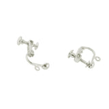 Maxbell 24Pcs Non-Piercing Screw Earring Clip Flat Hook DIY Craft Findings 2 Colors