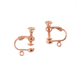 Maxbell 24Pcs Non-Piercing Screw Earring Clip Flat Hook DIY Craft Findings 2 Colors