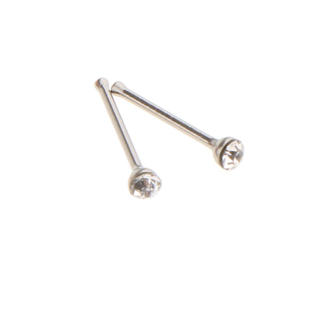 Maxbell Maxbell 36 Piece 316L Stainless Steel Crystal Cartilage Nose Stud Pin Straight Bar