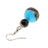 Maxbell Fancy Glass Ball Metal Flower Cap Fish Hook Dangle Earring Jewelry Blue - Aladdin Shoppers