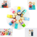 Maxbell 40 Pieces Male Female Wooden Peg Dolls Set DIY Art Craft Wedding Cake Topper