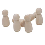 Maxbell 20 Piece 43mm Girl Blank DIY Wood People Peg Dolls Wedding Cake Topper Craft - Aladdin Shoppers