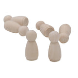 Maxbell 40 Pieces Male Female Wooden Peg Dolls Set DIY Art Craft Wedding Cake Topper