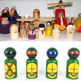 Maxbell 40Pcs/Set 43mm 65mm Male Wooden Peg Dolls DIY Art Craft Wedding Cake Topper