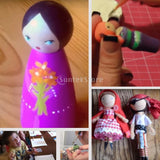 Maxbell 40Pcs/Set 43mm 65mm Male Wooden Peg Dolls DIY Art Craft Wedding Cake Topper