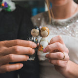 Maxbell 40Pcs/Set 43mm 65mm Male Wooden Peg Dolls DIY Art Craft Wedding Cake Topper