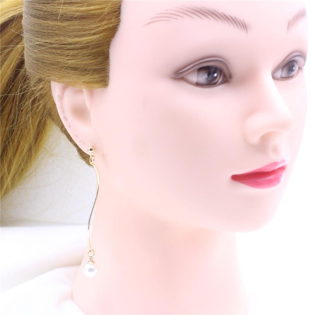 Maxbell Maxbell Women Imitation Pearl Long Drop Dangle Earrings Eardrop Piercing Jewelry