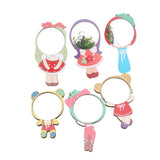 Maxbell Maxbell Cute Cartoon Pattern Wooden Mirror Kids Hand Pocket Mirror Cosplay Toys #6