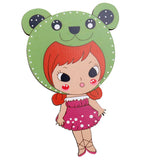 Maxbell Maxbell Cute Cartoon Pattern Wooden Mirror Kids Hand Pocket Mirror Cosplay Toys #13