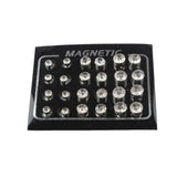 Pack of 12 Pairs Round Crystal Magnetic Stud Earrings for Men Women Girl 4MM,6MM,7MM