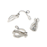 Maxbell 20PCS 12 X 10mm Silver Plated Metal Clip On Earring Earwire Jewelry Findings - Aladdin Shoppers