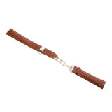 Maxbell Leather Watch Band Butterfly Deployment Clasp Buckle Brown 20mm - Aladdin Shoppers