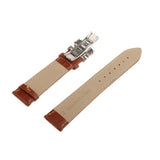 Maxbell Leather Watch Band Butterfly Deployment Clasp Buckle Brown 20mm - Aladdin Shoppers