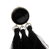 Maxbell Behomian Statement Enamel Fringed Thread Tassel Dangle Stud Earrings Black - Aladdin Shoppers