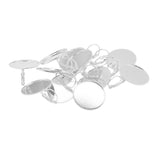 Maxbell 12 Pieces Leveback Earring Pad Glue On Findings Jewelry Making Silver White - Aladdin Shoppers