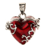 Maxbell 2 Pieces Blue Red Enamel Love Heart Cremation Keepsake Urn Memorial Pendant