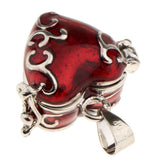Maxbell 2 Pieces Blue Red Enamel Love Heart Cremation Keepsake Urn Memorial Pendant