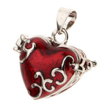 Maxbell 2 Pieces Blue Red Enamel Love Heart Cremation Keepsake Urn Memorial Pendant