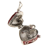 Maxbell 2 Pieces Blue Red Enamel Love Heart Cremation Keepsake Urn Memorial Pendant