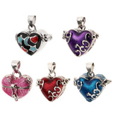 Maxbell 2 Pieces Blue Red Enamel Love Heart Cremation Keepsake Urn Memorial Pendant