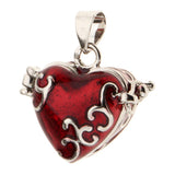 Maxbell 2 Pieces Blue Red Enamel Love Heart Cremation Keepsake Urn Memorial Pendant