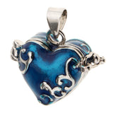 Maxbell 2 Pieces Blue Red Enamel Love Heart Cremation Keepsake Urn Memorial Pendant