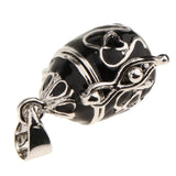 Maxbell Black Enamel Openable Ash Urn Pendant and Necklace Wax Cords Jewelry Set