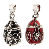 Maxbell Black Enamel Openable Ash Urn Pendant and Necklace Wax Cords Jewelry Set