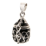 Maxbell Black Enamel Openable Ash Urn Pendant and Necklace Wax Cords Jewelry Set