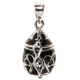 Maxbell Black Enamel Openable Ash Urn Pendant and Necklace Wax Cords Jewelry Set