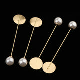 Maxbell 10Pcs Pearl Lapel Stick Pin Base Brooch Glue on Collar Suit Lapel Pin 78mm - Aladdin Shoppers