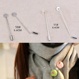 Maxbell 2x10Pcs Silver Lapel Stick Pin Base Brooch Glue on Collar Suit Lapel Pin 15mm