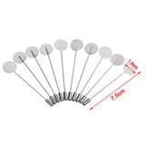 Maxbell 2x10Pcs Silver Lapel Stick Pin Base Brooch Glue on Collar Suit Lapel Pin 15mm