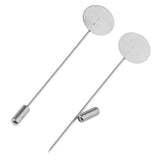Maxbell 2x10Pcs Silver Lapel Stick Pin Base Brooch Glue on Collar Suit Lapel Pin 15mm