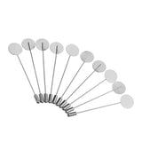 Maxbell 2x10Pcs Silver Lapel Stick Pin Base Brooch Glue on Collar Suit Lapel Pin 15mm