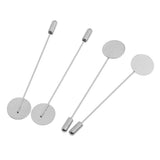 Maxbell 2x10Pcs Silver Lapel Stick Pin Base Brooch Glue on Collar Suit Lapel Pin 15mm
