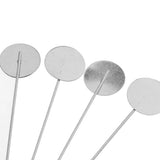 Maxbell 2x10Pcs Silver Lapel Stick Pin Base Brooch Glue on Collar Suit Lapel Pin 15mm