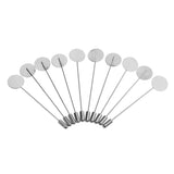 Maxbell 2x10Pcs Silver Lapel Stick Pin Base Brooch Glue on Collar Suit Lapel Pin 15mm