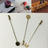 Maxbell 2x10Pcs Silver Lapel Stick Pin Base Brooch Glue on Collar Suit Lapel Pin 15mm
