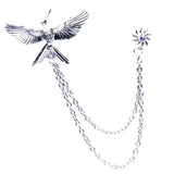 Maxbell Tassel Chain Brooch Flying Eagle Women Men's Tassel Brooch Corsage Silver - Aladdin Shoppers