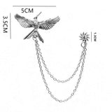 Maxbell Tassel Chain Brooch Flying Eagle Women Men's Tassel Brooch Corsage Silver - Aladdin Shoppers