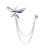Maxbell Tassel Chain Brooch Flying Eagle Women Men's Tassel Brooch Corsage Silver - Aladdin Shoppers