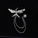 Maxbell Tassel Chain Brooch Flying Eagle Women Men's Tassel Brooch Corsage Silver - Aladdin Shoppers