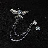 Maxbell Tassel Chain Brooch Flying Eagle Women Men's Tassel Brooch Corsage Silver - Aladdin Shoppers