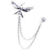 Maxbell Tassel Chain Brooch Flying Eagle Women Men's Tassel Brooch Corsage Silver - Aladdin Shoppers
