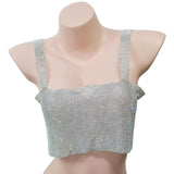Maxbell Maxbell Bikini Sexy Crystal Rhinestone Metal Bra Vest Body Chain Club Party Silver