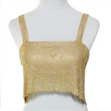 Maxbell Maxbell Bikini Sexy Crystal Rhinestone Metal Bra Vest Body Chain Club Party Gold