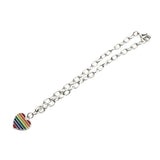 Maxbell Fashion Transgender LGBT Gay Pride Rainbow Flag Chain Link Bracelet Silver - Aladdin Shoppers