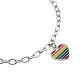 Maxbell Fashion Transgender LGBT Gay Pride Rainbow Flag Chain Link Bracelet Silver - Aladdin Shoppers